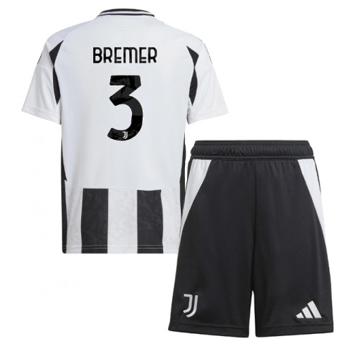 Dětský fotbalový dres Juventus Gleison Bremer #3 2024-25 Domácí Krátký Rukáv (+ trenýrky)